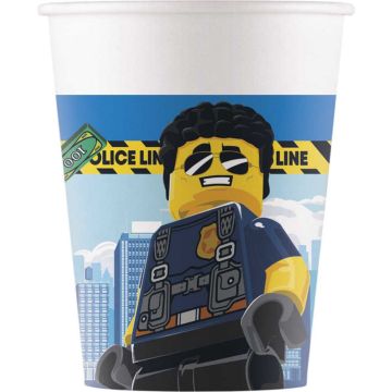 Procos Feestbekers Lego City 200 Ml Papier Blauw/geel 8 Stuks