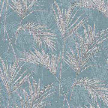 DUTCH-WALLCOVERINGS-Behang-Palm-Springs-blauw-en-grijs