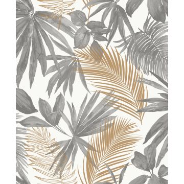 DUTCH-WALLCOVERINGS-Behang-Wild-Palms-grijs-en-beige