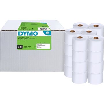 DYMO originele grote LabelWriter adreslabels | 36 mm x 89 mm | 24 rollen met elk 260 labels (6240 zelfklevende etiketten) | Geschikt voor de LabelWriter labelprinters | Gemaakt in Europa