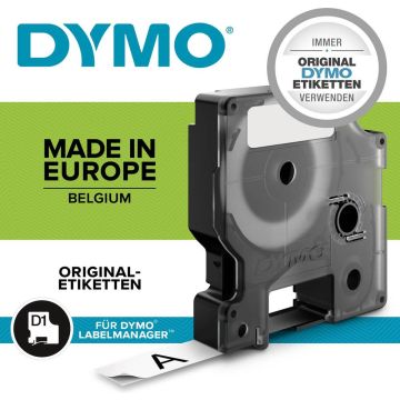 DYMO originele D1 Duurzame polyester labels | Zwarte Tekst op Wit Label | 19 mm x 3,5 m | zelfklevende etiketten voor de LabelManager labelprinter | gemaakt in Europa