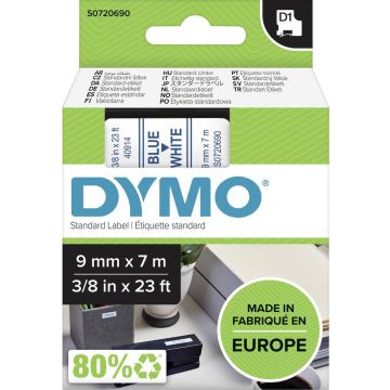 DYMO originele D1 labels | Blauwe Tekst op Wit Label | 9 mm x 7 m | zelfklevende etiketten voor de LabelManager labelprinter | gemaakt in Europa