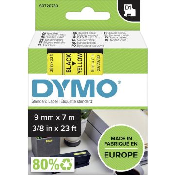DYMO originele D1 labels | Zwarte Tekst op Geel Label | 9 mm x 7 m | Zelfklevende etiketten voor de LabelManager labelprinter | gemaakt in Europa