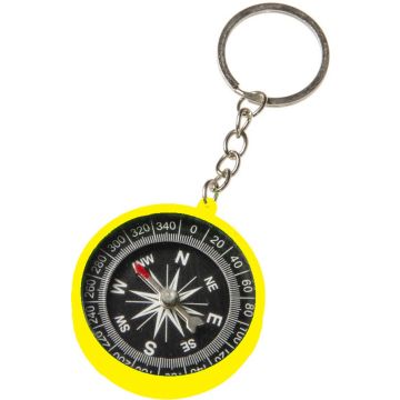 Sleutelhanger Kompas 4,5 cm | Geel