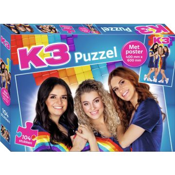 K3 puzzel - met poster 40 x 60 cm - 104 stukjes