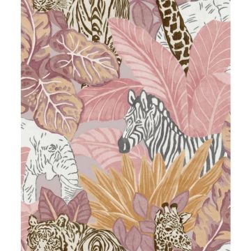 Jungle Behang - Kinderbehang - Vliesbehang - Dieren - Kinderkamer - Wandbekleding - Good Vibes - 0,53 x 10,05 M.