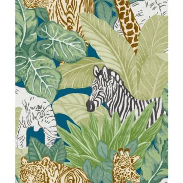 Jungle Behang - Kinderbehang - Vliesbehang - Dieren - Kinderkamer - Wandbekleding - Good Vibes - 0,53 x 10,05 M.