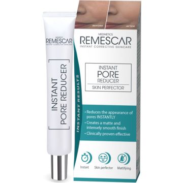 Remescar Instant Pore Reducer - Porien verkleinen en verminderen met Gezicht Primer, Poriënreinigers als primer of serum voor gezichtsverzorging, onmiddelijk effect en gladde huid, 20 ml