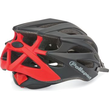 Polisport helm Twig mat zwart /rood M 55-58cm easy-lock