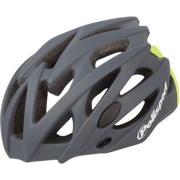 Polisport helm Twig mat grijs/ fluo geel L 58-61cm easy-lock