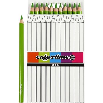 Colortime Kleurpotloden Jumbo 5 Mm Vulling Groen 12 Stuks