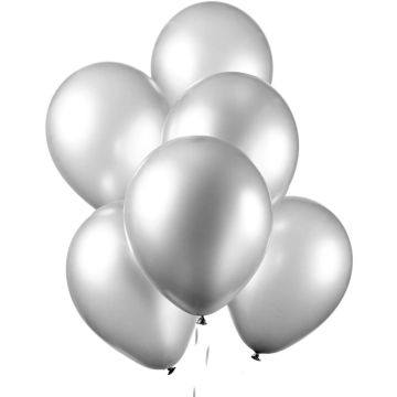 Zilveren ballonnen metallic | 10 stuks