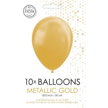 Ballonnen - Goud - Metallic - 30cm - 10st.