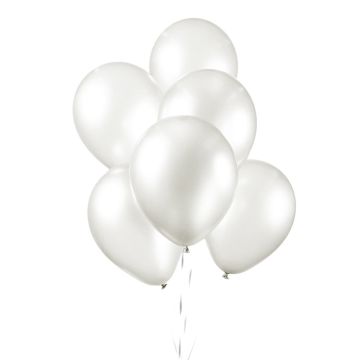 Witte ballonnen metallic | 10 stuks