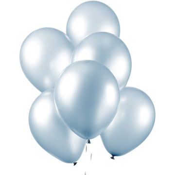 Licht blauwe ballonnen metallic | 10 stuks