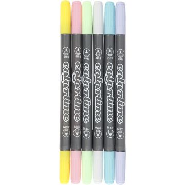 Creotime Colortime Dubbelstiften 6 Stuks Lichte Kleuren