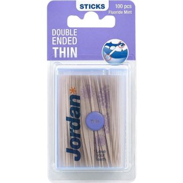 Jordan Dun 2-Zijdig - 100 st - Tandenstoker - Voordeelverpakking 12 stuks