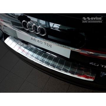 Avisa RVS Achterbumperprotector passend voor Audi A6 (C8) Avant 2018- 'Ribs'