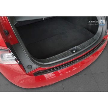 Avisa RVS Achterbumperprotector 'Deluxe' passend voor Tesla Model S 2012- Zwart/Zwart Carbon
