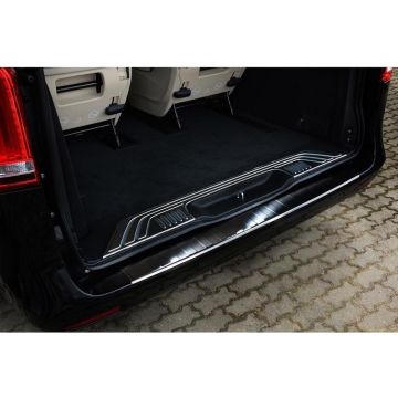 Avisa Zwart RVS Achterbumperprotector passend voor Mercedes Vito / V-Klasse 2014- 'Ribs'