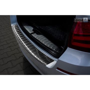 Avisa Zwart RVS Achterbumperprotector passend voor BMW 5-Serie F11 Touring 2010- 'Ribs'