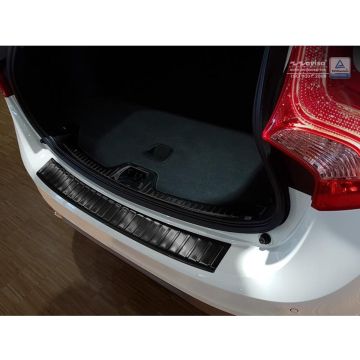 Avisa Zwart RVS Achterbumperprotector passend voor Volvo V60 2010-2018 'Ribs'