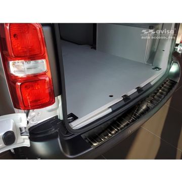 Avisa Zwart RVS Achterbumperprotector passend voor Peugeot Expert III &amp; Citroen Jumpy III 2016- 'Ribs'
