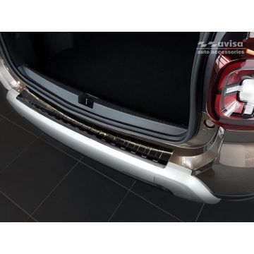 Avisa Zwart RVS Achterbumperprotector passend voor Dacia Duster II 2018- 'Ribs'