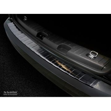 Zwart RVS Achterbumperprotector passend voor Volkswagen Caddy 2004-2015 &amp; FL 2015-2020 'Ribs'