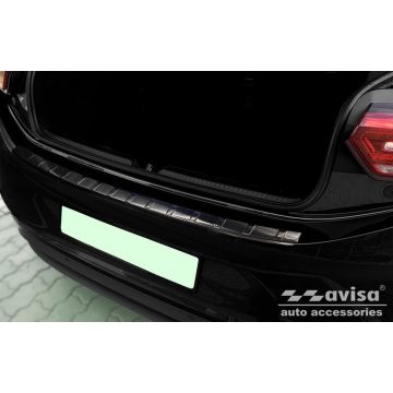 Zwart RVS Achterbumperprotector passend voor Volkswagen ID.3 2020- 'Ribs'
