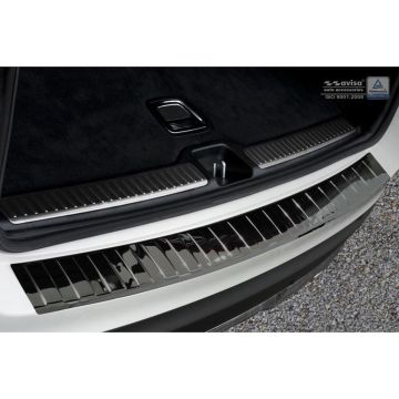 Avisa Zwart-Chroom RVS Achterbumperprotector passend voor Mercedes GLC 2015- 'Ribs'