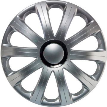 J-Tec Wieldoppen 16 inch Modena zilver - chroom ring