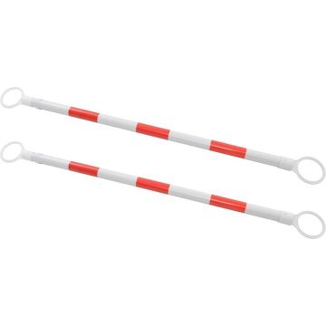 Pylonstangen inklapbaar - Kunststof - Wit en rood - (130 - 215) cm lengte - 2 st