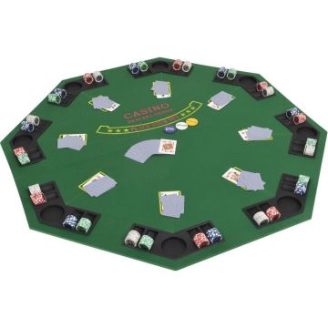 Poker tafelblad voor 8 spelers 2-voudig inklapbaar groen