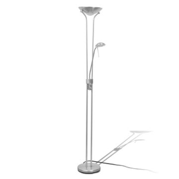 Led-vloerlamp - Staal met gesatineerde nikkelafwerking - Zilver - 180x25 cm (H x ø) - 23 W