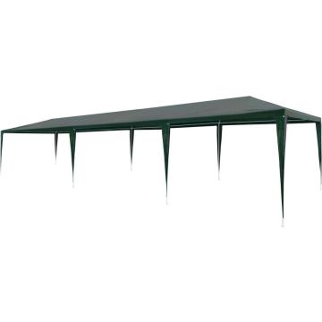 Partytent - PE dak en stalen frame - Groen - 3 x 9 x 2,55 m - Uv- en waterbestendig