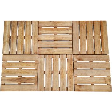 Terrastegels 6 st 50x50 cm FSC hout bruin