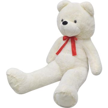 Teddybeer - 100% polyester - Met Katoenvulling - Wit - 135 cm hoog