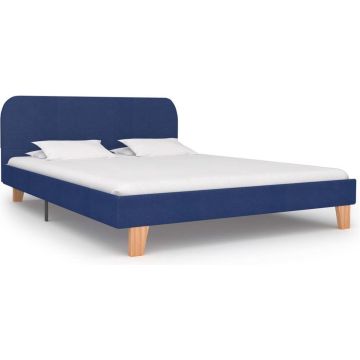 Bedframe stof blauw 140x200 cm