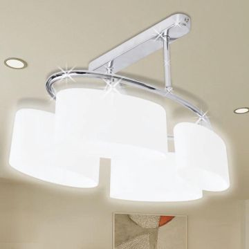 Plafondlamp met ellips glazen kapjes (4 x E14)