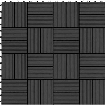 Terrastegels 30x30 cm 1 m² HKC zwart 11 st