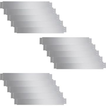 Grasboord flexibel - Gegalvaniseerd staal - Zilver - 100x15 cm - 15 stuks