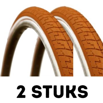 Fietsband - Buitenband - Set van 2 - 28 x 1 5/8 x 1 1/2 (40-622) bruin