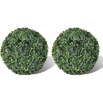 Buxusbollen - 100% PVC - Groen - 27 cm diameter - 2 st