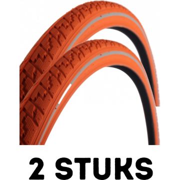 Fietsband - Buitenband - Set van 2 - 28 x 1 5/8 x 1 1/2 (40-622) oranje