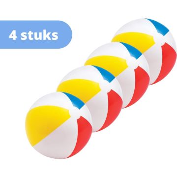 Intex - Bundelkorting - Strandbal - set van 4 - 50 cm Ø &amp; WAYS Reparatieset en Teststrips