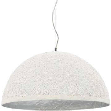 Hanglamp E27 Ã˜50 cm wit en zilver