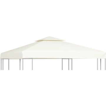 Vervangend tentdoek prieel - 100% polyester - Crèmewit - 3 x 3m