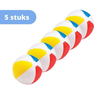 Intex - Bundelkorting - Strandbal - set van 5 - 50 cm Ø &amp; WAYS Reparatieset en Teststrips