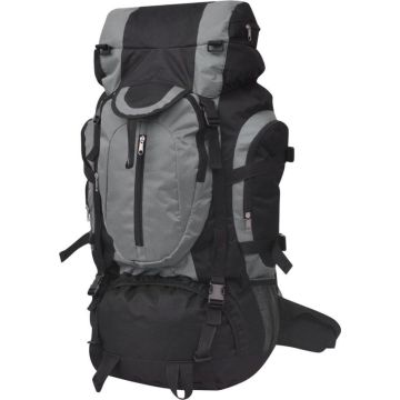 Rugzak hiking - 100% polyester - Zwart en grijs - 37 x 22,5 x 73 cm